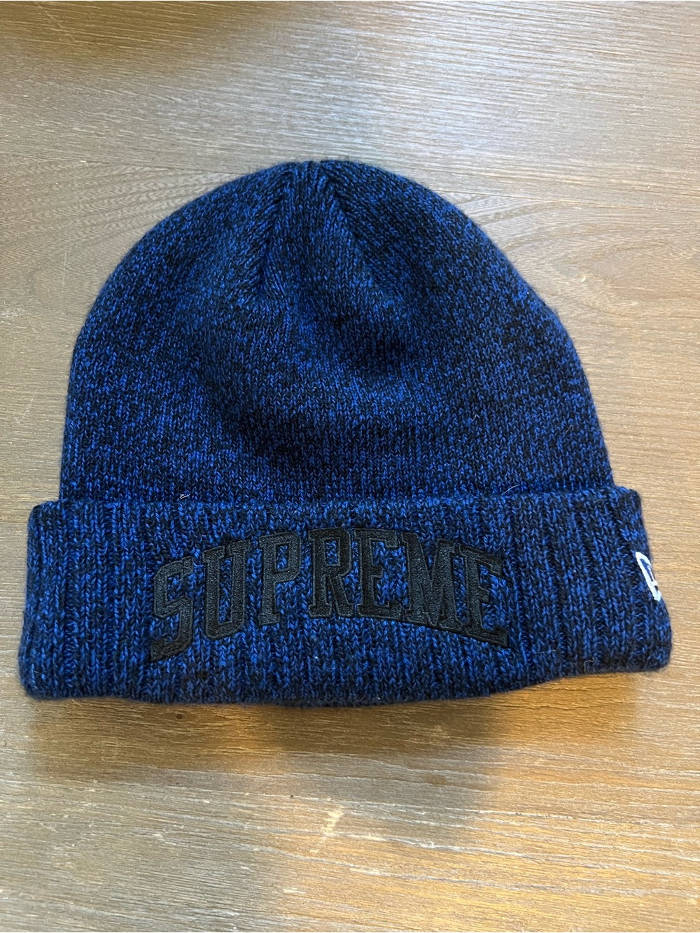 Supreme Arch Logo New Era Beanie with Box Logo on Back